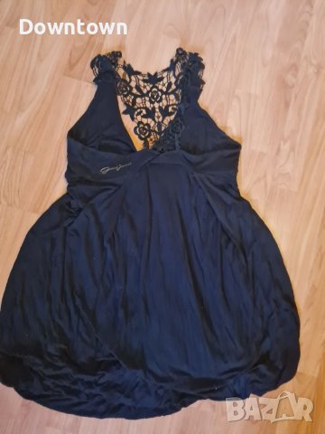 Оригинална спортна черна рокля GUESS JEANS,  тип балон 