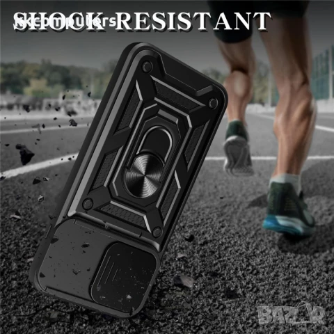 OnePlus 13s 5G / OnePlus 13T 5G Удароустойчив Ring Holder with Slide Camera Lid PC + TPU/ Kickstand , снимка 7 - Калъфи, кейсове - 50712248