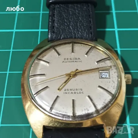 Часовник DESIRA AUTOMATIC 25 RUBÍS -14 к 585 Златна Каса Работещ , снимка 3 - Мъжки - 47295159