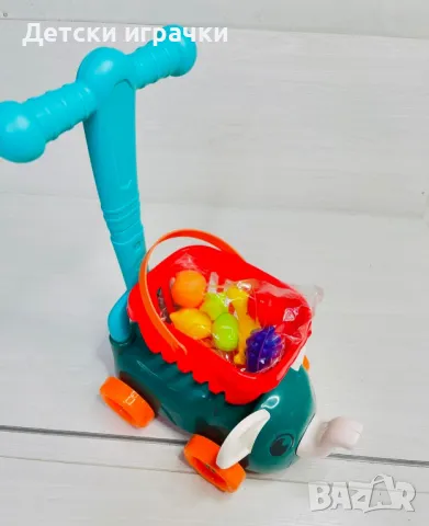 Детска пазарска количка Слонче с продукти за рязане , снимка 5 - Образователни игри - 48680142