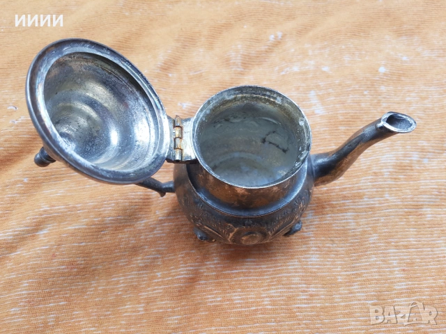 Посребрен чайник кана ибрик, снимка 4 - Антикварни и старинни предмети - 53204815