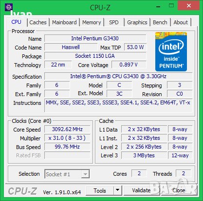Intel® Pentium® G3430, 3M Cache, 3.30 GHz, socket 1150, снимка 6 - Процесори - 37064531