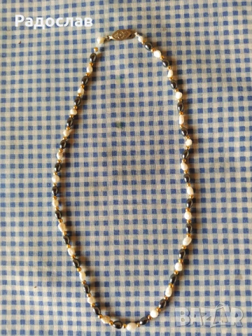 старо колие с естествени речни перли, снимка 2 - Колиета, медальони, синджири - 50759532