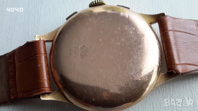 Мъжки часовник хронограф 18 карата масивно злато, снимка 4 - Детски - 42686812