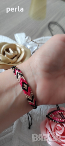 Ръчно изработен сет от гривна и колие , снимка 4 - Гривни - 44620693