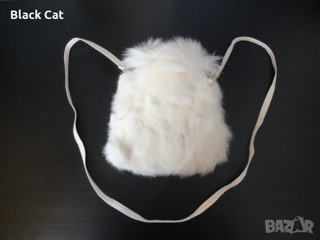 Нова луксозна кожена дамска чанта / раница, естествена кожа с косъм от бяла / полярна лисица, пух, снимка 10 - Чанти - 38707008