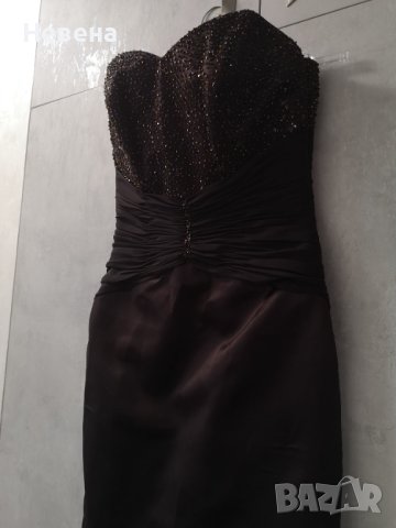 Официална Рокля кафява, дълга тип русалка, размер М, снимка 5 - Рокли - 42471716