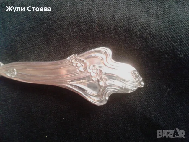 Красива сребърна лъжичка  в стил Сецесион, снимка 7 - Други - 56267233