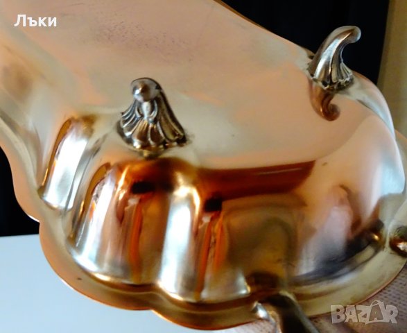 Барокова медна фруктиера,сребро,маркирана. , снимка 7 - Антикварни и старинни предмети - 30808975