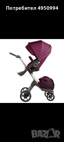 Бебешка количка AULON 2в1 Stokke тип - Лилава - Варна, снимка 2 - За бебешки колички - 56102883