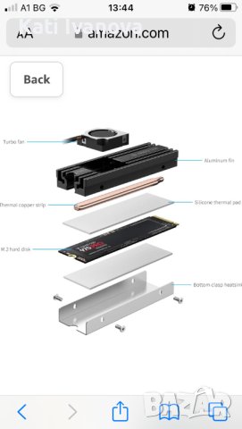 ineo Aluminum M.2 2280 SSD радиатор с 20 mm вентилатор и Pure Cooper Strip за M.2 NVME SSD [C2600 F, снимка 2 - Друга електроника - 44240567
