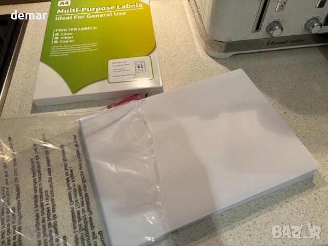 Itari Стикери, съвместими принтер, 100 листа 63,5 mm x 38,1 mm, A4-21 на лист, бели, снимка 9 - Консумативи за принтери - 44264235