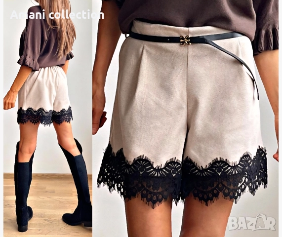Къси панталонки с вълна и дантела LBD, снимка 3 - Къси панталони и бермуди - 52419362