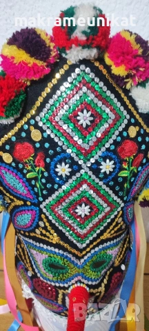 Кукерска маска, гугла, нова, Новодел, уникат, ръчна изработка , снимка 3 - Декорация за дома - 46988271