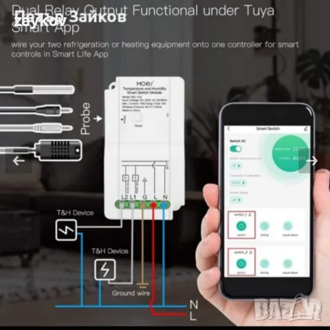 MOES WiFi модул за превключване на температурата и влажността, снимка 2 - Друга електроника - 50172991