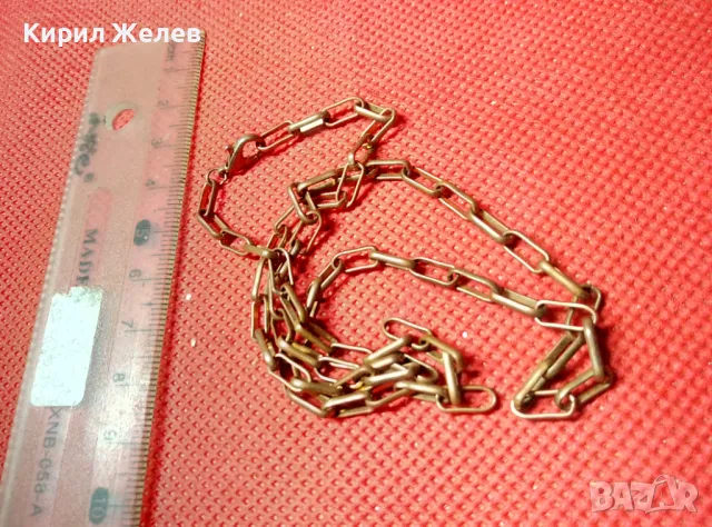 СТИЛНО МЕСИНГОВО СИНДЖИРЧЕ КОЛИЕ ЛАНЕЦ ВИНТИДЖ ПЛЕТКА 29587, снимка 6 - Колиета, медальони, синджири - 47307646