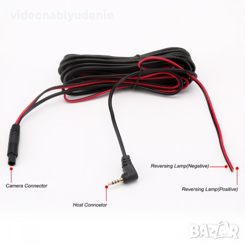 5 PIN Кабел за Aвтомобилна Камера Навигация Огледало 2.5мм Жак 6 Метра Audio Video Свързаност 5 ПИНА, снимка 2 - Комплекти за видеонаблюдение - 39946249