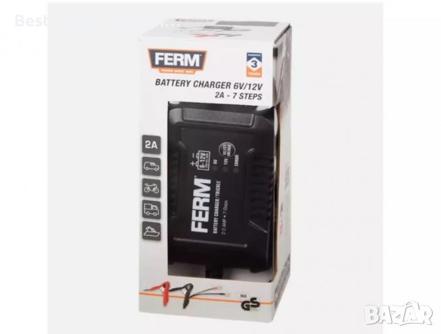 Зарядно за акумулатори FERM  6 - 12 V, снимка 2 - Аксесоари и консумативи - 39783885