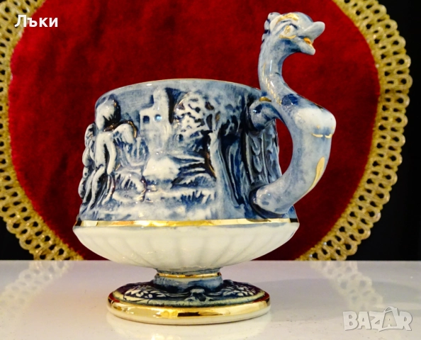 Порцеланова чаша Capodimonte,ангели,злато. , снимка 6 - Антикварни и старинни предмети - 51824516