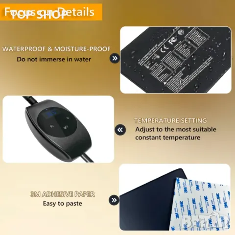 Термични постелки за терариуми с термостат Термична подложка за влечуги Костенурка Змии Гущер Гекон, снимка 5 - Терариуми и оборудване - 49049711