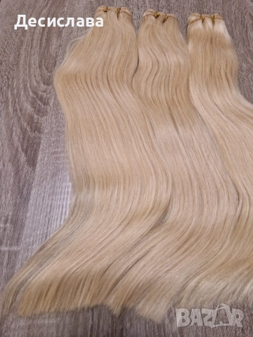 Естествена гъста руса коса на треса. Плътен косъм и крайща!, снимка 2 - Аксесоари за коса - 51490265