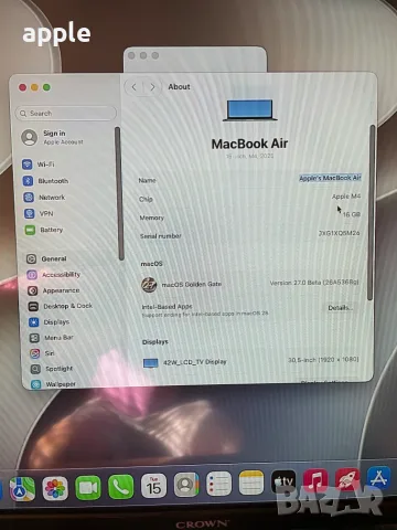 15,3" M4 Apple MacBook Air A3241(2025)-10 Cores CPU/10-Core GPU, снимка 2 - Лаптопи за работа - 56078948