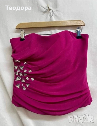 Нов розов дамски корсет с камъни Lipsy London