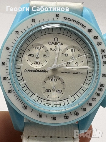  Часовник OMEGA × SWATCH Mission to Uranus – 42mm Quartz Chronograph, снимка 4 - Мъжки - 56107399