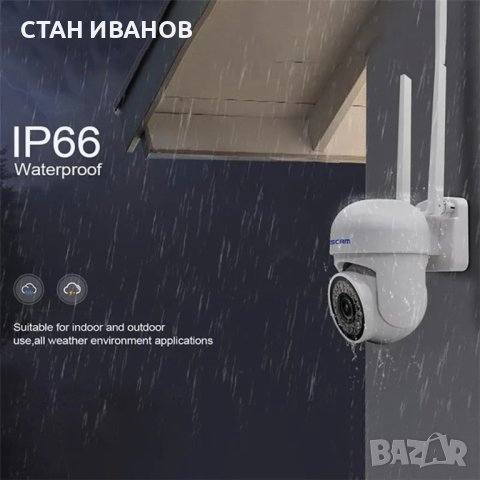Външна безжична IP камера ESCAM PVR007, FHD, 1080P, H.265, 3MP, WIFI, Водоустойчива, снимка 4 - Камери - 40490419