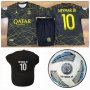 Екип Neymar 10 PSG Black and GOLD Черен Комплект Неймар ПСЖ 5 до 15г New Детски футболен екип, снимка 10