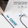  NIMASO USB C - USB C кабел, 100W 20V/5A PD Кабел за бързо зареждане с чип E-Mark, найлонова опелтка, снимка 2