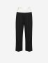 GIVENCHY Black Contrasting Band Cropped Straight High-Rise Wool Дамски Панталони size 42, снимка 2