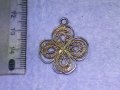 СТАРИННА ФИЛИГРАННА ПОСРЕБРЕНА МЕДНА ВИСУЛКА МЕДАЛЬОН ЧЕТИРИЛИСТНА ДЕТЕЛИНА РЪЧНА ИЗРАБОТКА 40092, снимка 12