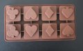 Покер знаци символи в квадрат силиконов молд форма калъп шоколад гипс , снимка 2