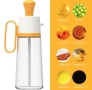 Бутилка с капкомер за олио, оцет и сосове заедно със 630 мл диспенсър за зехтин със силиконова четка, снимка 5
