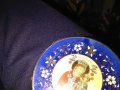 Декоративна чинийка за украса Дева Мария и младенеца гръцка ръчна изработка златно покритие фи 8см, снимка 4
