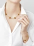 Van Cleef & Arpels VCA 10 Motifs Gold Tiger Eye Vintage Alhambra Дамско Колие, снимка 9
