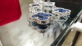 Van Cleef & Arpels VCA 5 Motifs Silver Blue Pietersite Vintage Alhambra Дамска Гривна, снимка 6