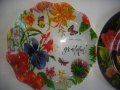 Нови Стъклени Цветни Чинии-2 бр-ф195/200мм-Декоративни-Lovery Garden Gratefue-AURORA, снимка 5