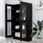 vidaXL Шкаф витрина, черен, 82,5x30,5x150 см, инженерно дърво, снимка 3