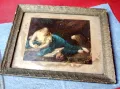 СТАРИННА КАРТИЧКА РЕПРОДУКЦИЯ на РОМАНТИЧНА КЛАСИЧЕСКА КАРТИНА в ДЪРВЕНА РАМКА 47609, снимка 10