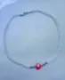 Перлено колие с червено сърце, снимка 3