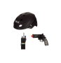 Детска черна каска, SWAT, с револвер и безжична връзка
