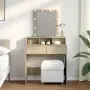 vidaXL Тоалетка с LED, дъб сонома, 80x41x144,5 см, снимка 2