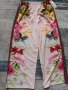 Сатенен панталон със флорални мотиви в бледо розов цвят, снимка 15