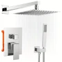 Душ система за вграждане с термостатен Смесител за баня Квадратен, снимка 1