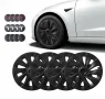 18" Тасове за Tesla model 3, ABS черен мат с капачки в 3 цвята, снимка 1