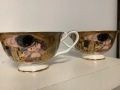 Чаша с чинийка G  Klimt  Ар Нуво  позлатен порцелан  отличен състояние  без следи от употреба  2 бр, снимка 2