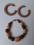 Гривна и обеци изработени от дърво, снимка 1