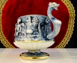 Порцеланова чаша Capodimonte,ангели,злато. , снимка 6